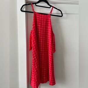 Lulu's Dress Red Flowy Cutout Dress, Size: S